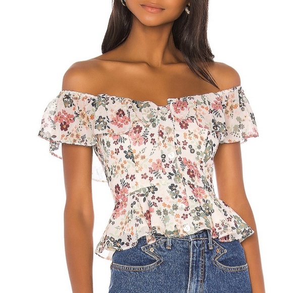Tularosa Tops - Tularosa Ivory Floral Top